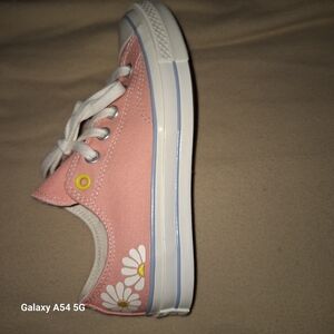 Converse Pink and White Floral Sneakers with Canvas Upper
